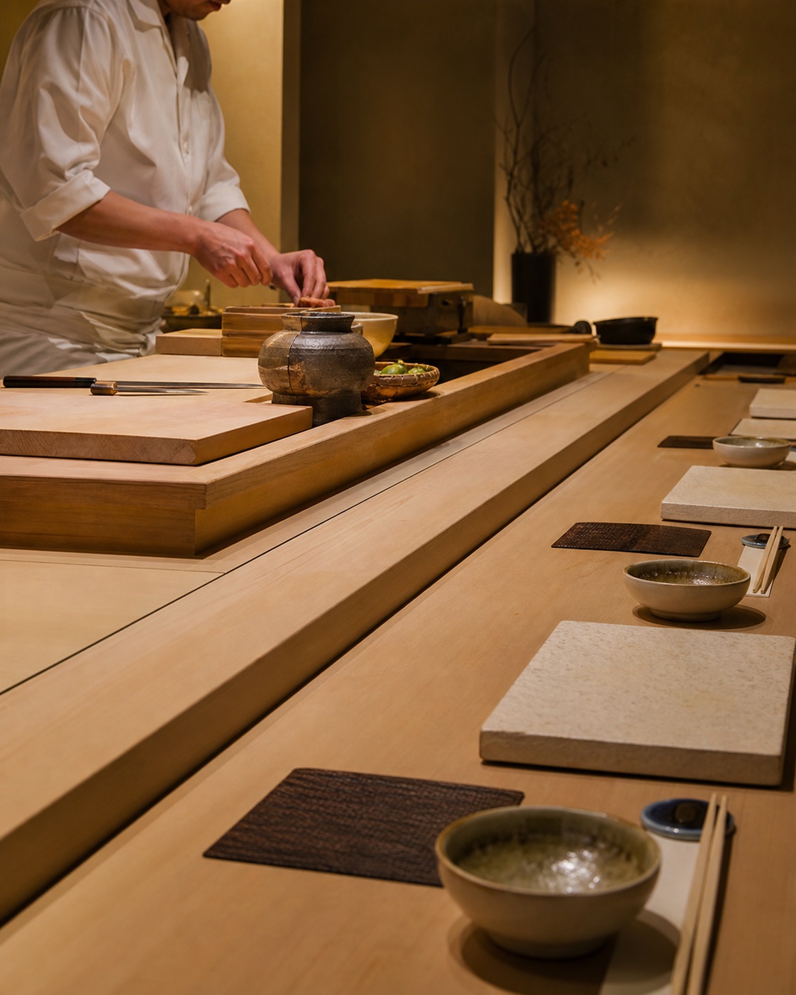 An intimate chef-led omakase counter